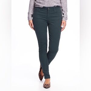 Old Navy Dark Green Rockstar Super Skinny Pants fleece lining size 2